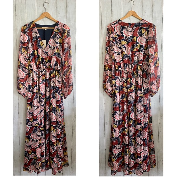 Boden Floral Metallic Detail Maxi Dress - Picture 5 of 16